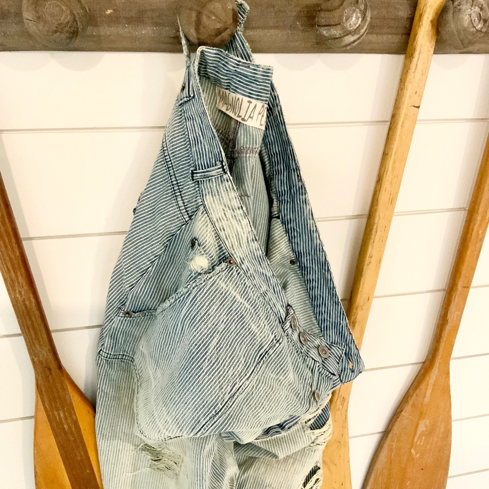 Artisan Hand Patched Cropped Railroad Denim Trousers